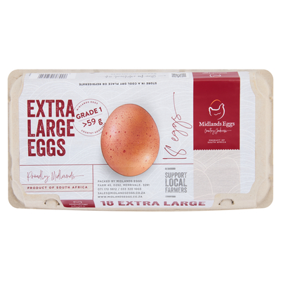 Midlands Extra Large Eggs 18 Pack