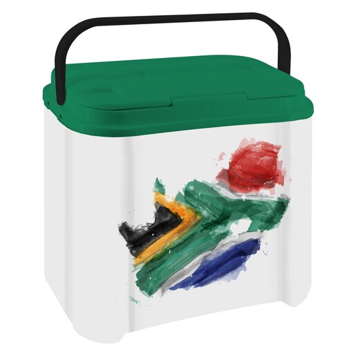 Leisurequip Sa Flag White & Green 10L Cooler Box PnP