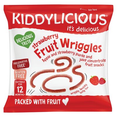 Kiddylicious Strawberry Fruit Wriggles 12g
