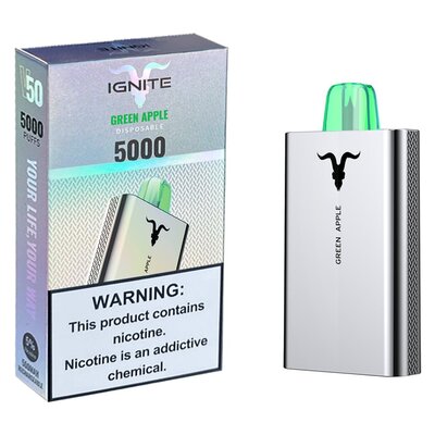 ignite disposable vapes V50 Green Apple 5% Nicotine Salt Vape Sabor:Fresa y plátano (Edición Luster) Extreme Sour Blue Razz PUFF XTRA LIMITED COOL MINT