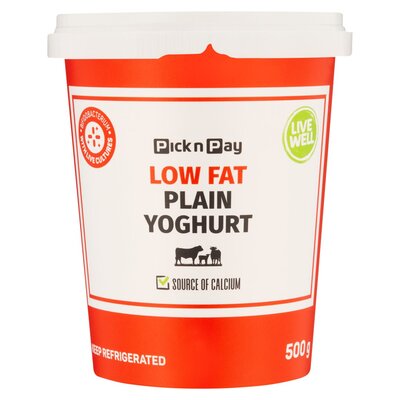 PnP Live Well Low Fat Plain Yoghurt 500g