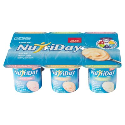 Danone Nutriday Low Fat Smooth Tropical Fruit Dairy Snack 6 x 100g