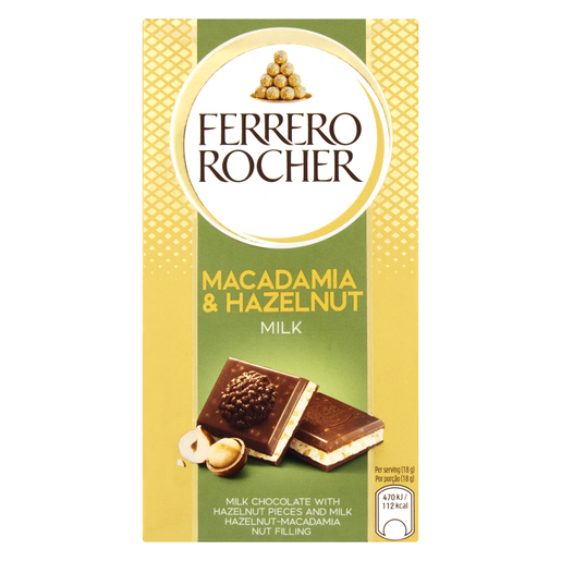 Ferrero Rocher Macadamia & Hazelnut Milk Chocolate Slab 90g | PnP