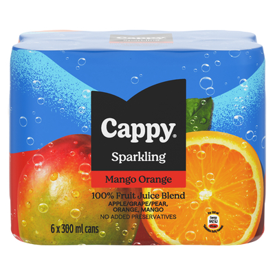 Cappy Mango Orange Sparkling Fruit Juice Blend 6 x 300ml