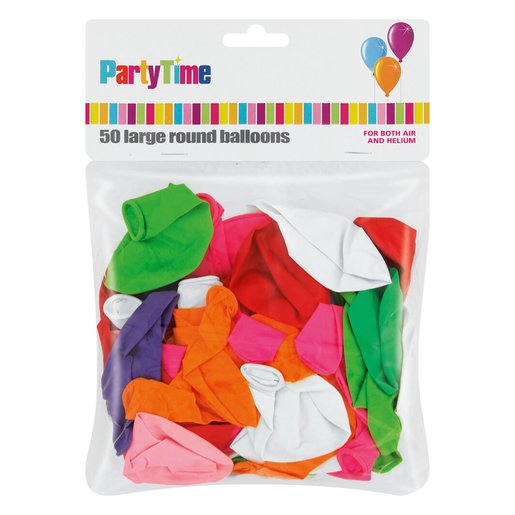 Party Time Large Round Balloons 50 Pack PnP