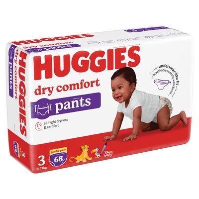 Huggies Dry Comfort Pants Size 3 Jumbo Pack 68 Pants