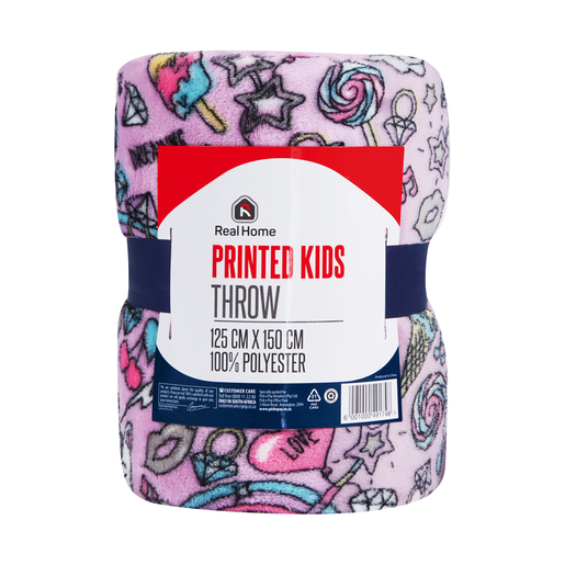 Real Home Printed Kids Throw Girls 125 x 150cm | PnP