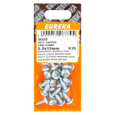 Eureka Self Tapper Pan Combi 5.5x13mm 25 Pack | Smart Price