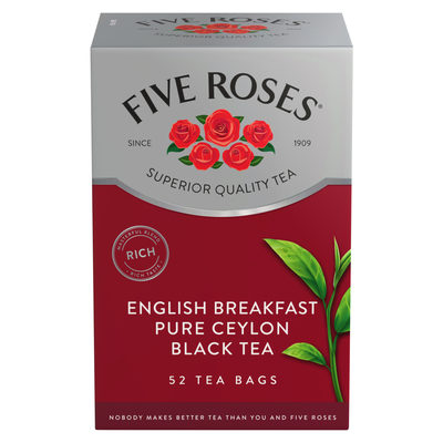 Five Roses Classic English Breakfast Tagless Teabags 52 Pack | PnP