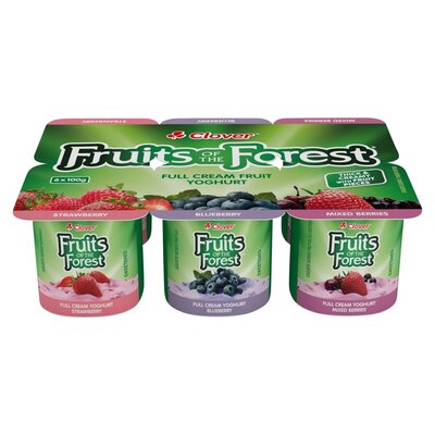 Clover Fruits Of The Forest Full Cream Fruit Yoghurt 6 Pack | PnP