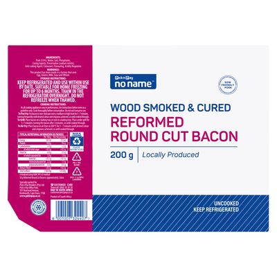 No Name Round Cut Bacon 200g