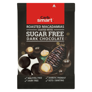 Carb Smart Roasted Macadamias Coated With Sugar Free Dark