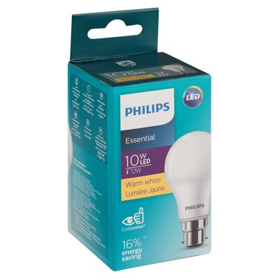 Philips 10w Bayonet Cap Led A60 Warm White | PnP