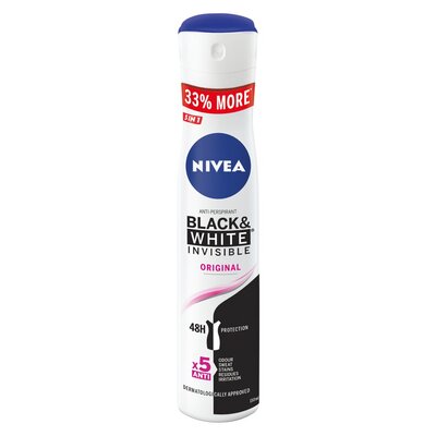 Nivea Black & White Invisible Original Anti Perspirant Deodorant 200ml ...