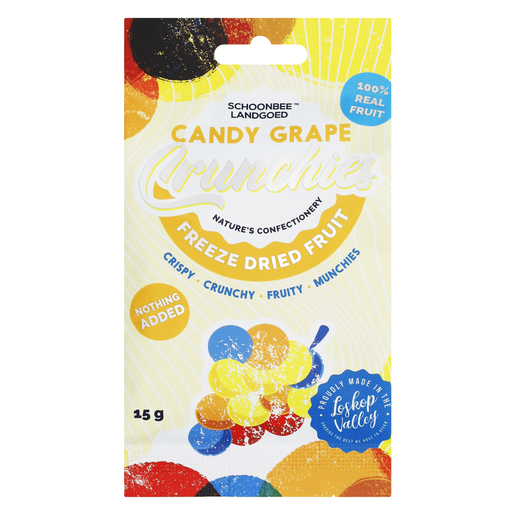 Schoonbee Landgoed Candy Grape Crunchies Freeze Dried Fruit 15g | PnP