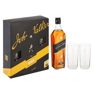お*引様 Johnnie Walker Black Label 4本セット Johnnie Walker Black With 2 Glasses Gift Pack 750ml | PnP