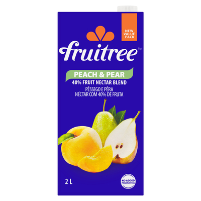 Fruitree Peach & Pear 40% Fruit Nectar Blend 2L