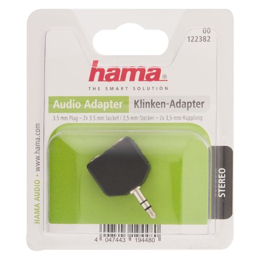 Adaptateur Audio Jack 3.5mm Mâle Vers 2 RCA Femelles - Hama - Court Et Compact