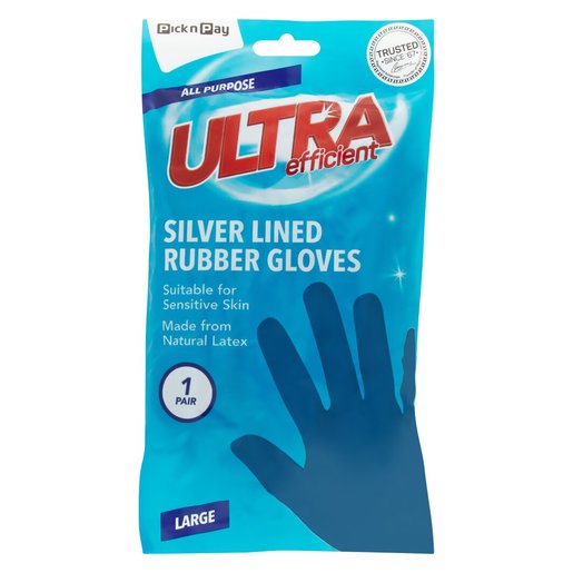 PnP Ultra Silver Lined Rubber Gloves Large x 500 PnP