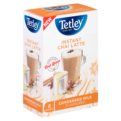Tetley Condensed Milk Flavoured Instant Chai Latte 8 x 22g | PnP
