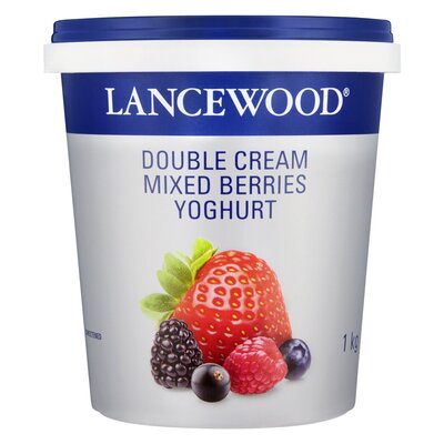 Lancewood Double Cream Mixed Berries Yoghurt 1kg