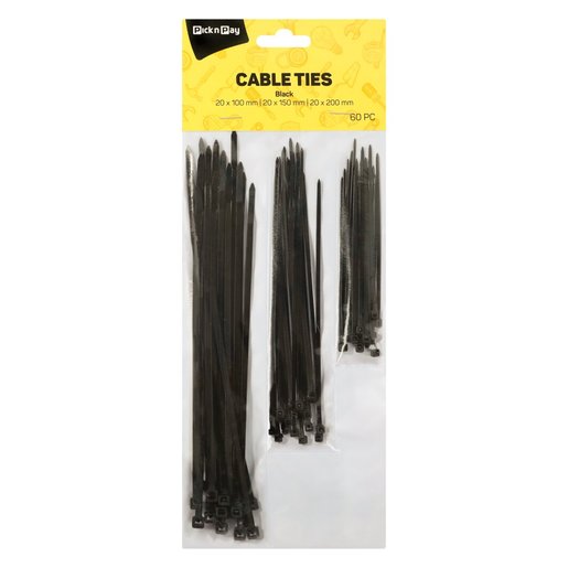 Tno Tx TARPtoTARP wire strap WS-60 ブラック PnP Assorted Black Cable Ties 60 Pack | Smart Price Specials | PnP