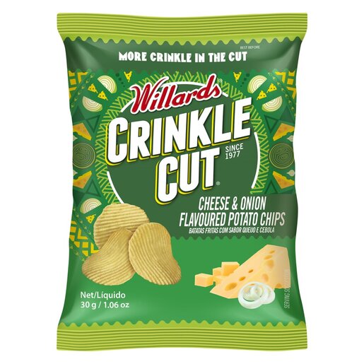 Willards Crinkle Cut Cheese & Onion Flavoured Potato Chips 30g | PnP