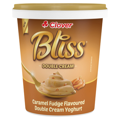 Clover Bliss Caramel Fudge Flavoured Double Cream Yoghurt 1kg