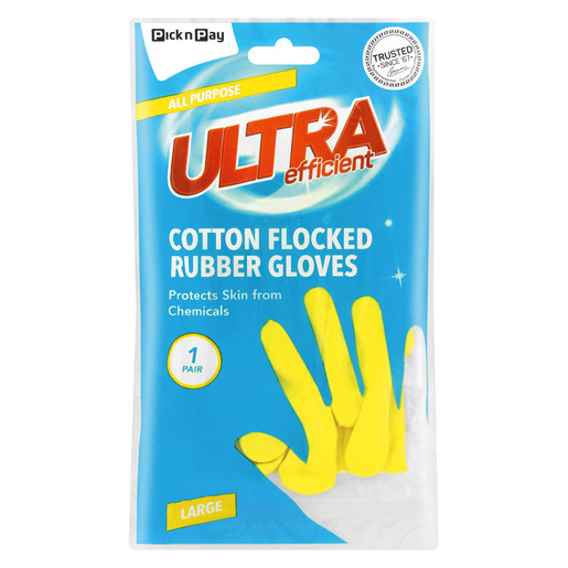 PnP Ultra Cotton Fleece Lined Rubber Gloves Large PnP