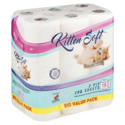 Kitten Soft Luxury 2ply Toilet Paper 18 Pack | PnP