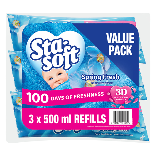 Sta-Soft Spring Fresh Fabric Softener Value Pack 3 x 500ml | PnP