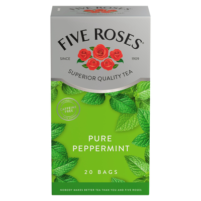 Five Roses Pure Peppermint Tagless Teabags 20 Pack | PnP