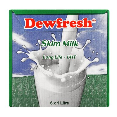 Dewfresh Uht Skim Milk 6 x 1L
