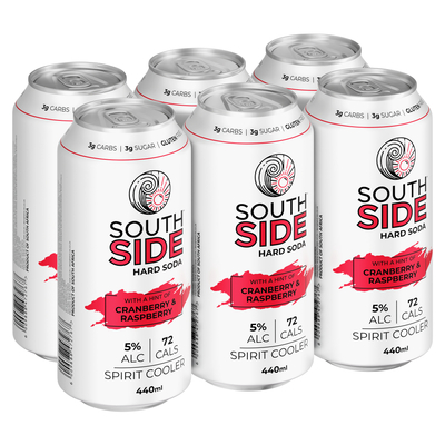 South Side Cranberry & Raspberry Spirit Cooler 6 x 440ml | PnP