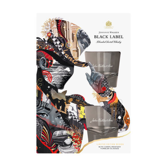 Johnnie Walker Black Label Whiskey 750ml with 2 Glasses x 6 | PnP