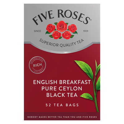 Five Roses Classic English Breakfast Tagless Teabags 52 Pack | PnP