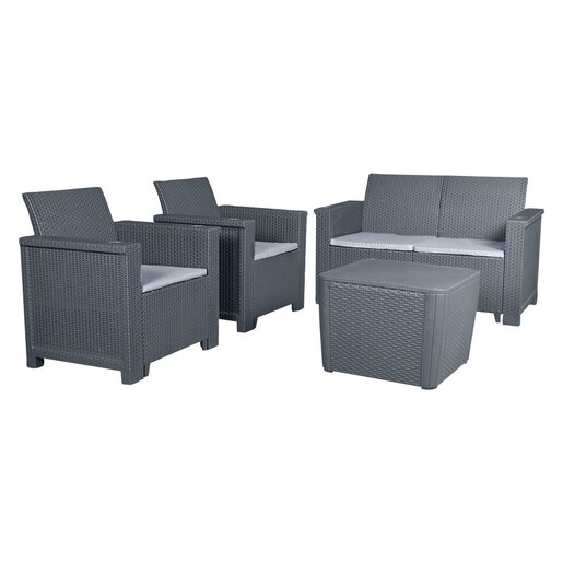 Contour Graphite Outdoor Jab 4 Piece Patio Set | Smart Price