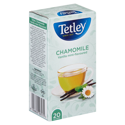 Tetley Vanilla Mint Flavoured Chamomile Tea 20 Pack | PnP