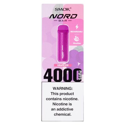 SMOK Nord Bar Purple Grape Ice 5% Rechargeable Disposable Vape 8.5ml 4000  Puffs | PnP