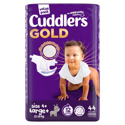 Cuddlers Gold's Size 4+ Large Value Pack Disposable Nappies 44 Pack