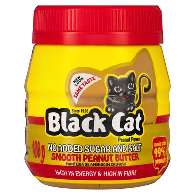 Black Cat Smooth Peanut Butter No Added Sugar & Salt 400g