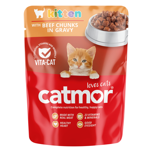 Catmor Cat Food Kitten Beef Gravy 70g PnP