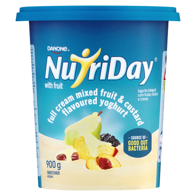 Danone Nutriday Full Cream Mixed Fruit & Custard Yoghurt 900g