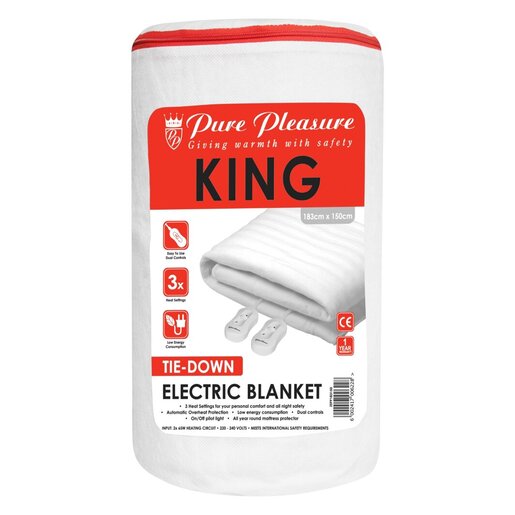 Pure Pleasure King Non Fitted Electric Blanket 183 x 150cm PnP