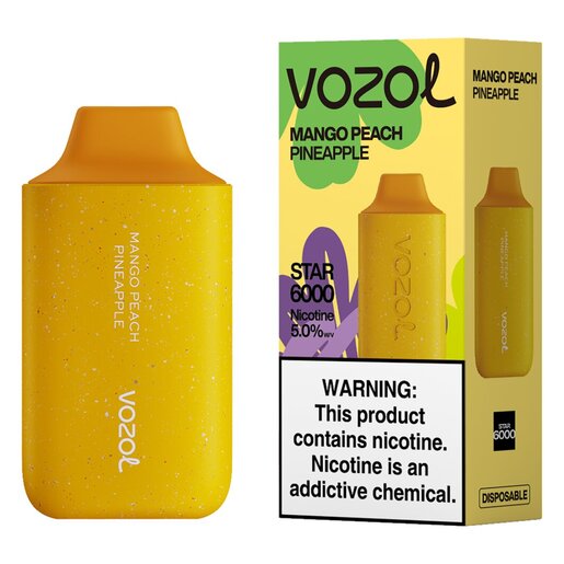 Vozol Mango Peach Pineapple 5% Star 6000 Puffs Rechargeable Disposable Vape 