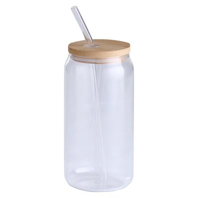 DAY Drinking Glass Mug With Bamboo Lid
