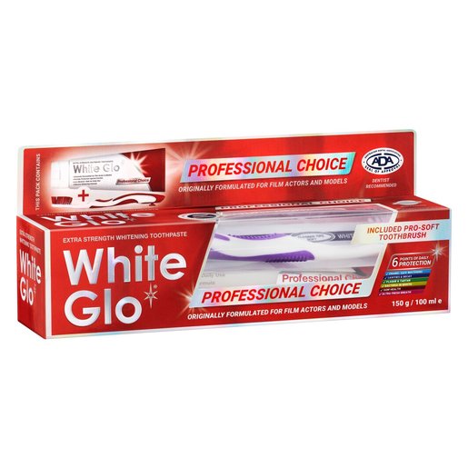 White Glo Professional Whitening Toothpaste + Toothbrush PnP