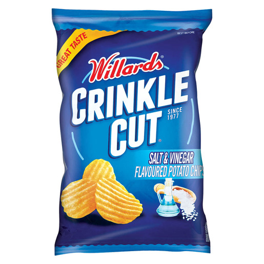 Willards Crinkle Cut Salt & Vinegar Flavoured Potato Chips 125g | PnP