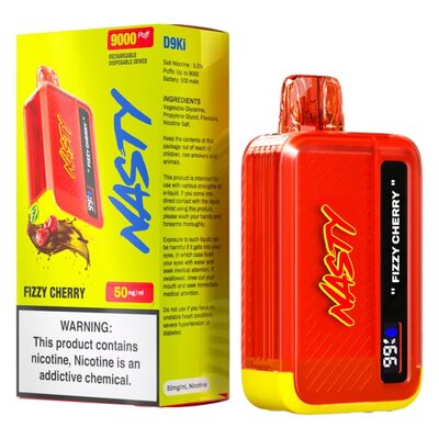Price Down✨ファイヤーキング レッドチューリップ グリースジャー Nasty Fizzy Cherry 5.0% Rechargeable 9000 Puffs Disposable Vape | PnP
