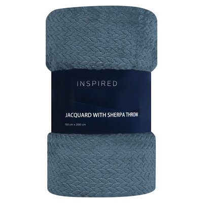 Inspired Moonlight Jacquard With Sherpa Throw 150cm x 200cm | Smart ...